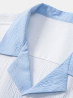 Fernando - Camisa cubana con contraste texturizado y pantalones de corte recto