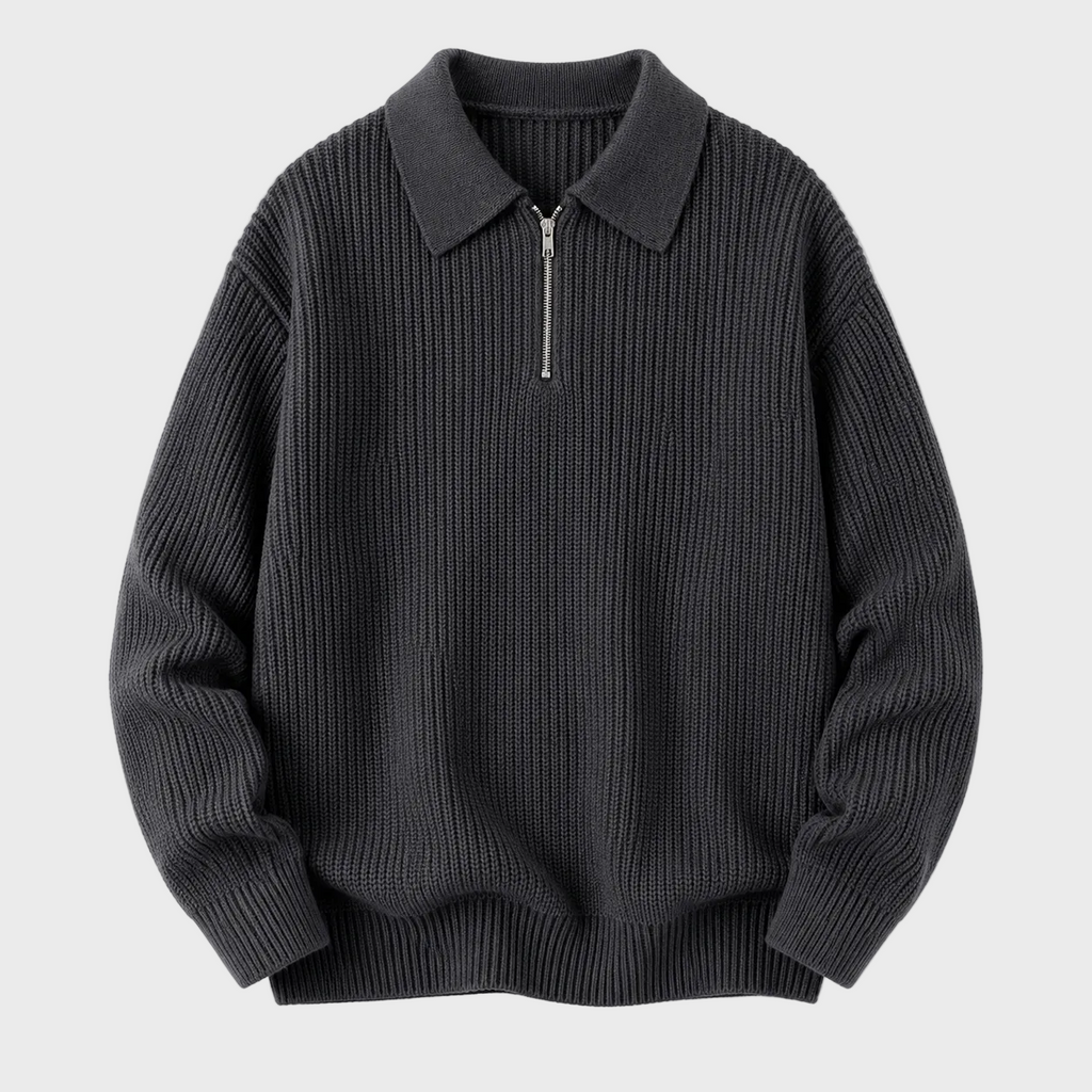 Mario - Jersey de punto para hombre Negro Acogedor