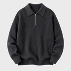 Mario - Jersey de punto para hombre Negro Acogedor