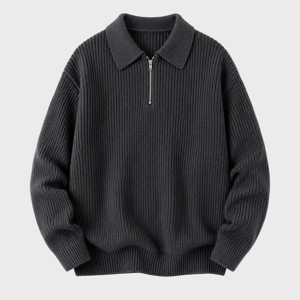 Mario - Jersey de punto para hombre Negro Acogedor