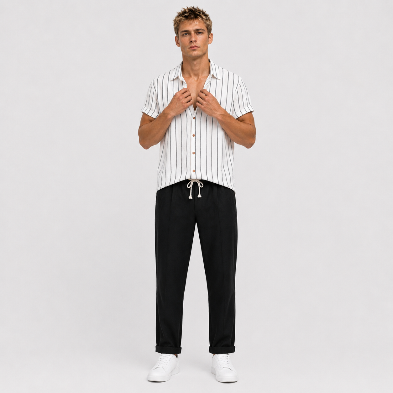 Adrián - Conjunto Casual Premium Rayas Urban