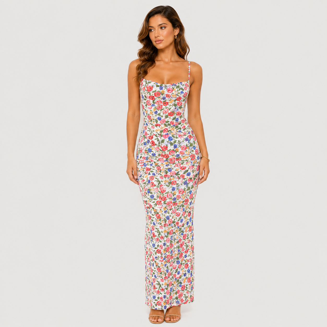 Nora - Vestido largo de satén con espalda descubierta