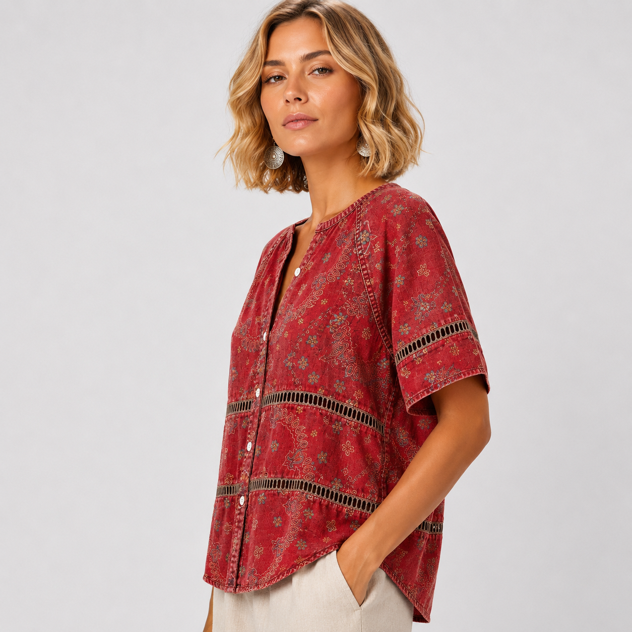 Marina - Blusa étnica vintage