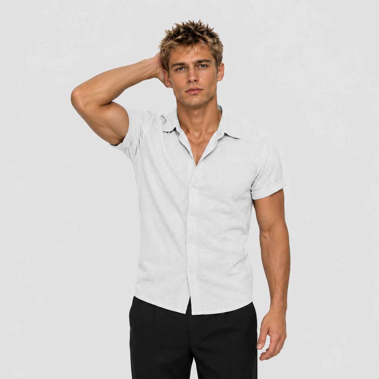 Marcos - Camisa de Lino Premium Manga Corta